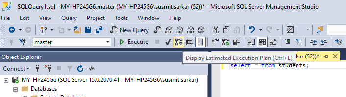Sql Server query execution plan
